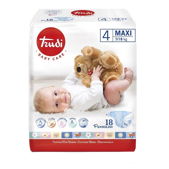 PERFETTI - FISSAN - SILC SPA Trudi Pannolini Bambini Maxi 7-18 Kg Offerta 4 confezioni da 18 Pz (4x18)