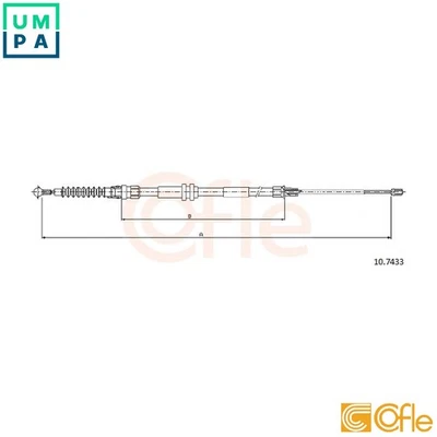 CABLE PULL PARKING BRAKE 10.7433 FOR VW CADDY/III/Box/Body/MPV BSX 2.0L 4cyl - Image 1 of 4