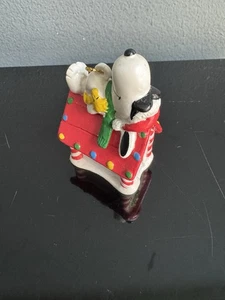 Vintage PEANUTS Christmas Ornament Snoopy & Woodstock On Doghouse Retro Holiday - Picture 1 of 6