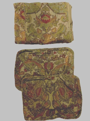 Capa de edredom Pottery Barn completa/rainha Simone floral palampore e 2 fronhas de linho - Imagem 1 de 4