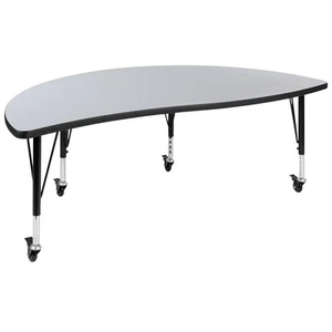 Flash Furniture Wren Half Circle Wave Mobile Activity Table Height Adjustable - Picture 1 of 9