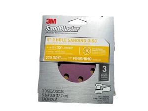 3M 5 inch Sanding Disks 220 Grit Sandblaster Pack of 3 Discs 9525SB ES - Picture 1 of 4