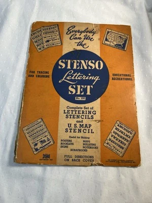 Stenso Lettering set, Vintage 1943, Alphabet, US States - Image 1 of 4