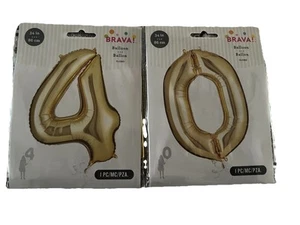 Brave 34 inches Gold Numeral 40 Decorative Balloon New Free Shipping - Picture 1 of 1