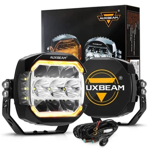 AUXBEAM 5"in LED Work Light Bar Flood Spot Lights Driving Lamp Offroad Amber DRL - Picture 1 of 12