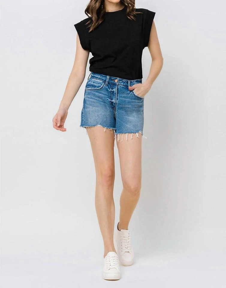 Pantalones Cortos Vervet By Flying Monkey Tiro Alto Dobladillo Envejecido Línea A Río Cisne Foto 1 de 1