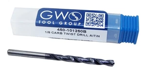 1/8" (.1250") solid carbide jobber drill  - AlTiN Coated - Monster 450-101250B - Picture 1 of 5