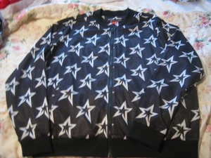 Beautiful 'Perfect Moment' Star print mesh bomber jacket black & white L - Picture 1 of 7