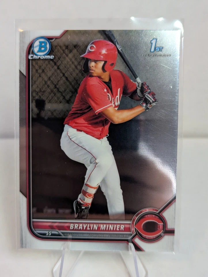2022 1st Bowman Chrome Braylin Minier 1st Prospect BCP-93 Rookie RC Reds - Image 1 of 4