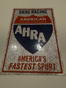 "Pegatina original vintage NOS AHRA American Hot Rod Association 4,25 x 6,25"" (9D)" - Imagen 1 de 1