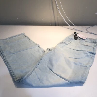 BoohooMAN Men's Tall Baggy Fit Rigid Denim Jean Blue Size 36 - Image 1 of 3