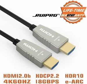RUIPRO Fiber HDMI Cable 4K60HZ HDR 100 feet Light Speed HDMI2.0b Support 18.2 Gb - Picture 1 of 2