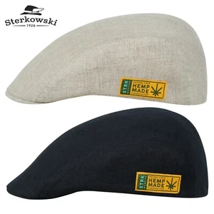 Berretto piatto estivo Sterkowski GECKO canapa classico Ivy League Newsboy nero/beige - Foto 1 di 9
