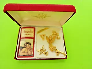 Lot Of 5 Angel Gold Tone plated Metal Pins Religious and beautiful - Picture 1 of 2