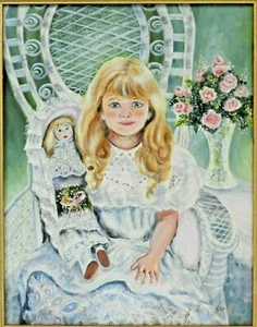 M. JANE DOYLE SIGNED ORIGINAL ART OIL/CANVAS PAINTING "ANNA" (PORTRAIT) FRAMED - Picture 1 of 8