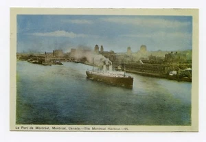 Der Hafen in Montreal Kanada Farbpostkarte Boote Schiffe - Bild 1 von 2
