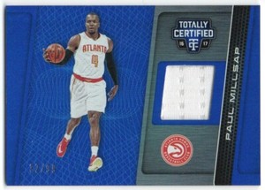 2016-17 Totally Certified Materials Blue 9 Paul Millsap GU 32/99 Atlanta Hawks
