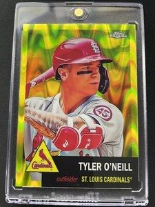 2022 Topps Chrome Platinum Tyler O'Neill Yellow Ray Wave Refractor 150/250