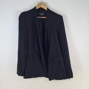 Decjuba womens blazer jacket size 12 black viscose long sleeve 113256 - Picture 1 of 10