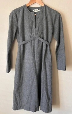Vestido clásico gris manga larga lana Saks Fifth Ave vintage años 80 M Foto 1 de 4