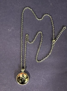 Star Wars Darth Vader Glass Domed Pendant Silver Tone 22”-24”Necklace Chain - Picture 1 of 5