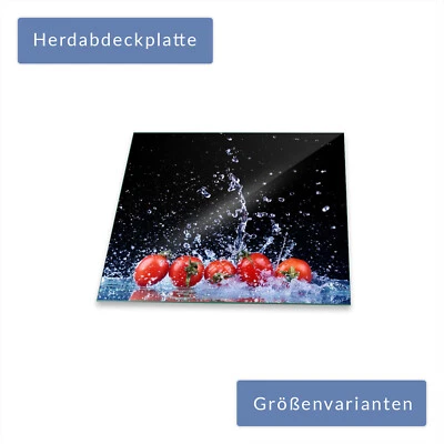 Herdabdeckplatte Abdeckung Ceranfeld Abdeckplatte Schwarz Schneidebrett Glas - Bild 1 von 4