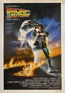 Michael J. Fox handsigniertes Back to Future Filmplakat 27x39 Beckett BAS COA c - Bild 1 von 2