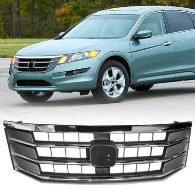 Fits Honda Crosstour 2010-2012 Chrome Mesh Front Upper Bumper Grille Trim Grill Foto 1 de 4