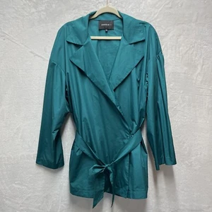 Abrigo Lafayette 148 con cinturón para mujer XL verde azulado chaqueta blazer profesional - Imagen 1 de 8