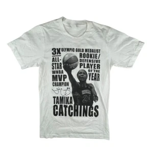 Tamika Catchings Indiana Fever Autographed WNBA T-Shirt XS Hall of Fame MVP ROY - Picture 1 of 4