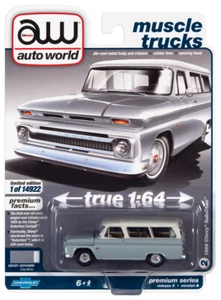2021 AUTO WORLD 1:64 *PREMIUM 5A* GREY 1966 Chevrolet Suburban NIP! - Picture 1 of 3