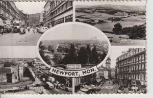 NEWPORT, MONMOUTHSHIRE, WALES - MULTIVIEW B&W POSTCARD + - Picture 1 of 2