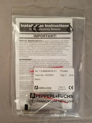 Pepperl + Fuchs NJ1.5-8GM40-E Proximity Sensor 033003 (2.1) - Image 1 of 4