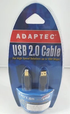  NEW 6FT USB Cable 24K Plated Contacts High Speed Up To 480Mbps Window Mac - Image 1 of 4