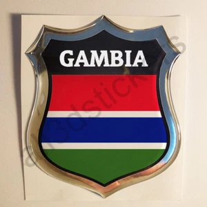 Sticker Gambia Emblem 3D Resin Domed Gel Gambia Flag Vinyl Decal Car Laptop - Imagen 1 de 1