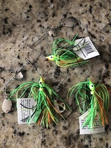 3 count Lot Brand new Wahoo 1/4 ounce Spinnerbaits - Firetiger Double Colorado - Picture 1 of 1