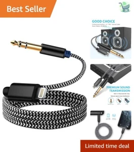 10FT Lightning to 1/4 TRS Stereo Cable with Gold-Plated Connectors for iPhone - Picture 1 of 8