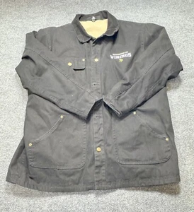 Reebok NFL Team Apparel Jacket Men's Large Black Minnesota Vikings Sherpa Lined - Picture 1 of 13