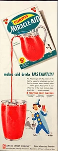 1955  Curtiss Miracle Aid Drink Vintage Print Ad Clown with Dog jumping Hoop - Picture 1 of 1