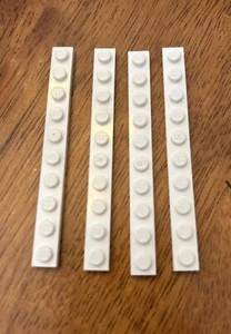 LEGO Parts - White Plate 1 x 10 - No 4477 - Lot 4 - Picture 1 of 1