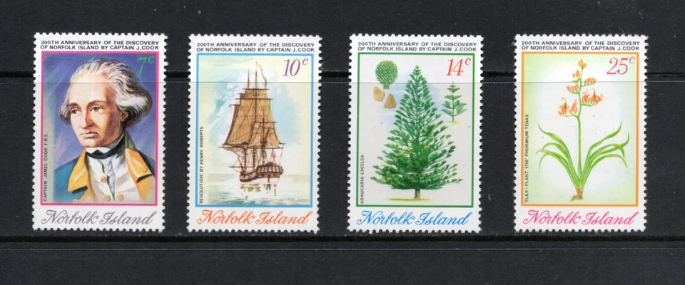 R6970 Isla Norfolk 1974 Capitán Cook y Descubrimiento de Norfolk 4v.    MNH Foto 1 de 1