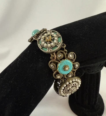 SWEET ROMANCE Пекин стекла со стразами эмали панели браслет - Изображение 1 из 4