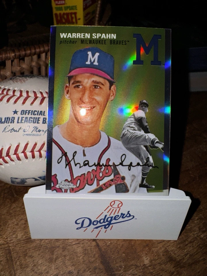 2023 Topps Chrome Platinum Anniversary - Refractor #438 Warren Spahn Braves  - Image 1 of 4