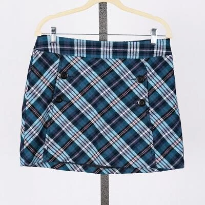 Vintage Y2K 90s Academia Goth Plaid Mini Skirt US SZ 8 Wool Lined Classic Retro - Image 1 of 4