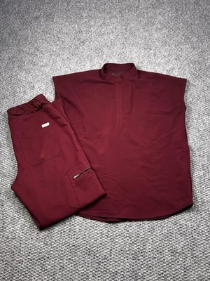 Conjunto Médico FIGS Colección Técnica Mujer XS Borgoña Top Pantalones Foto 1 de 4