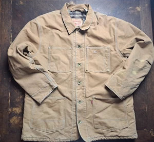 Levi's Jacke Herren XXL hellbraun Mantel Flanell gefüttert Shacket Innentaschen 2XL Retro - Bild 1 von 18