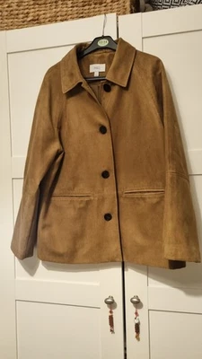BNWT M&S Viral Faux Suede Tan Car Coat Jacket S Small Sold Out - Image 1 of 4