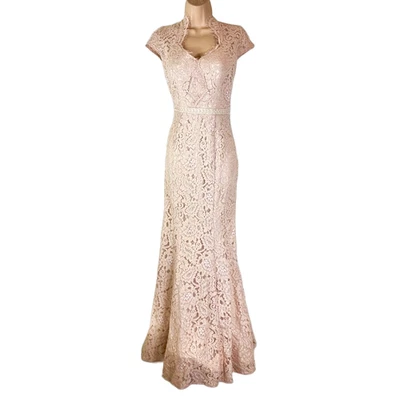 JS Collections Lace Mermaid Gown Blush Pink Formal Sweetheart Neck Size 10  - Image 1 of 4