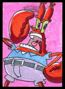 2025 TOPPS CHROME SPONGEBOB 25th ANNIVERSARY MR. KRABS SKETCH CARD 1/1 - Picture 1 of 2