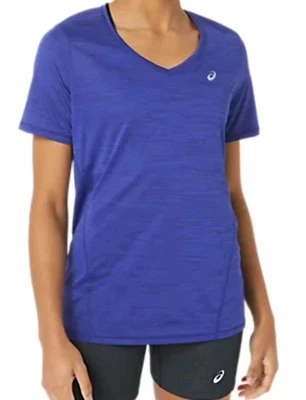 ASICS Race V-Neck SS Top Women's Tee-Shirt eggplant / night shade Size Medium  - Image 1 of 4